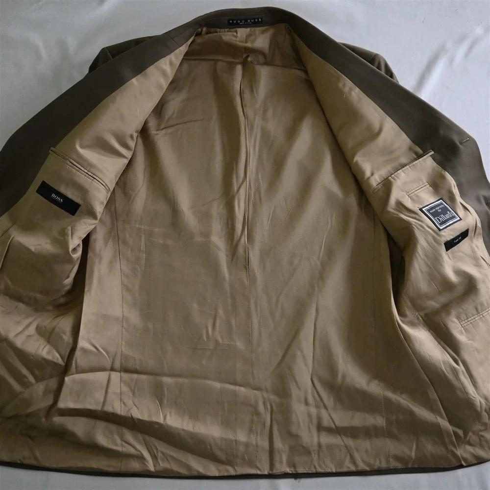 Vtg Hugo‎ Boss 44R Green USA Made Einstein/Sigma Old Money Sport Coat Jacket